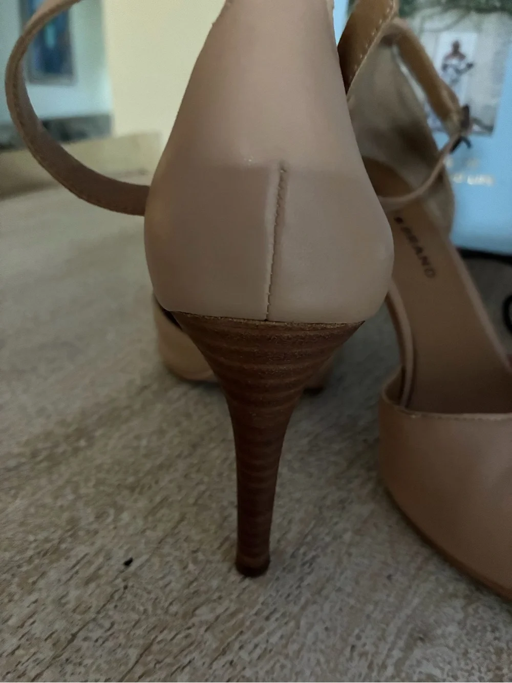 Lucky Brand Nude Pointed Toe Ankle-Strap Heels